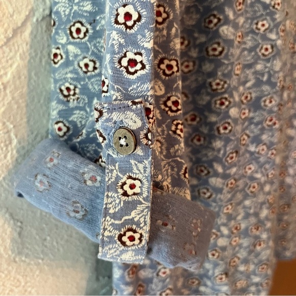 Blue Patterned Button-Up Shirt - Picture 6 of 6